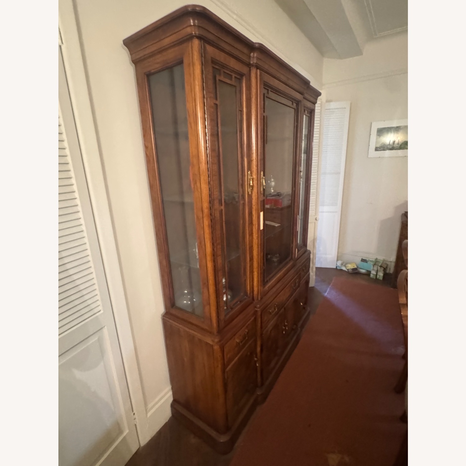 Dark Brown Wood Wall Unit - image-5