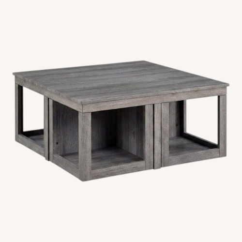 Used Bed Bath & Beyond Light Gray Wood Coffee Table for sale on AptDeco