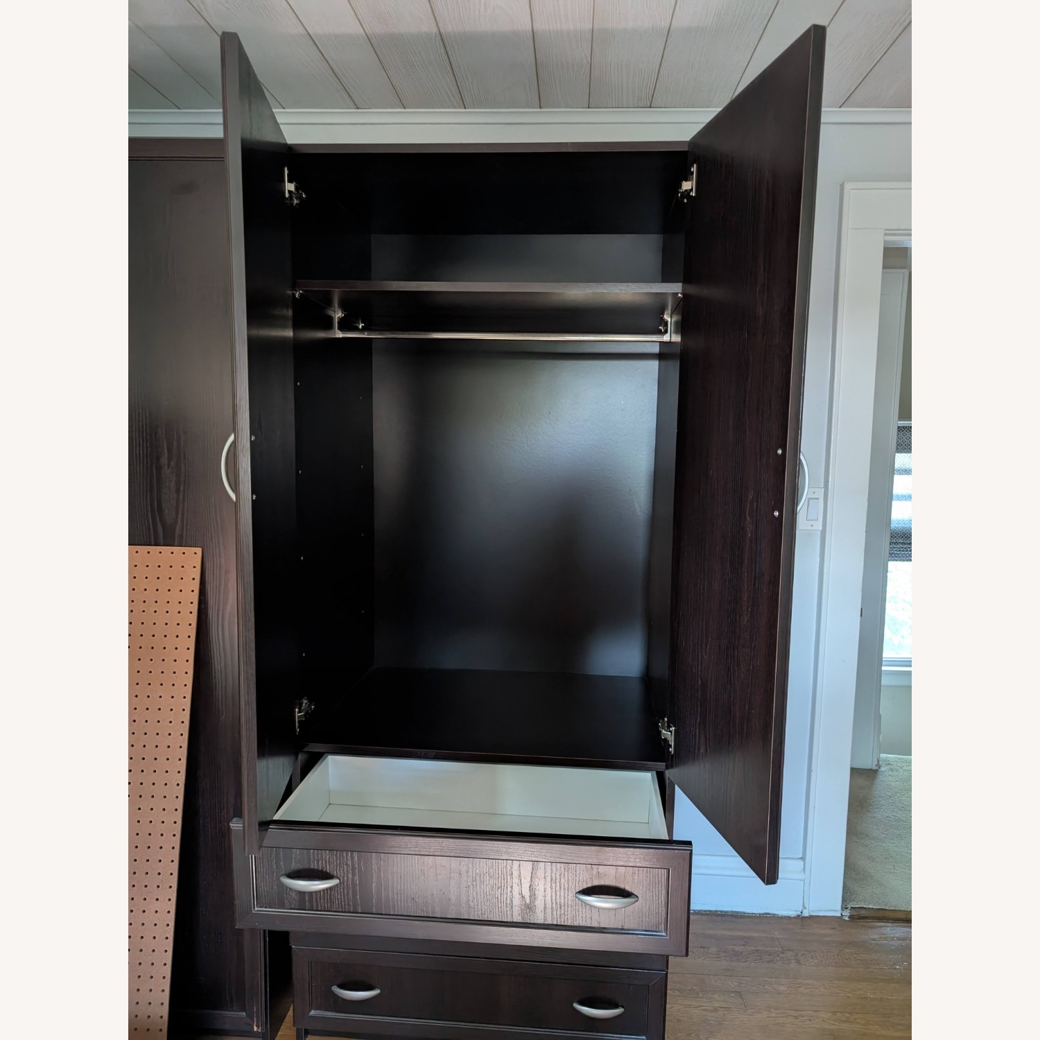 Two-Door Wardrobe Armoire with Mirrors - image-2