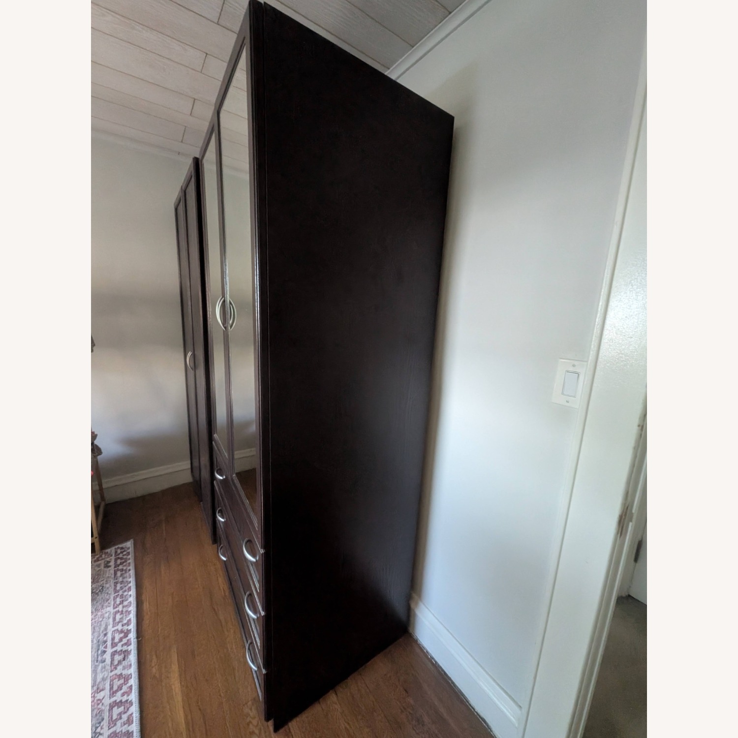 Two-Door Wardrobe Armoire with Mirrors - image-1