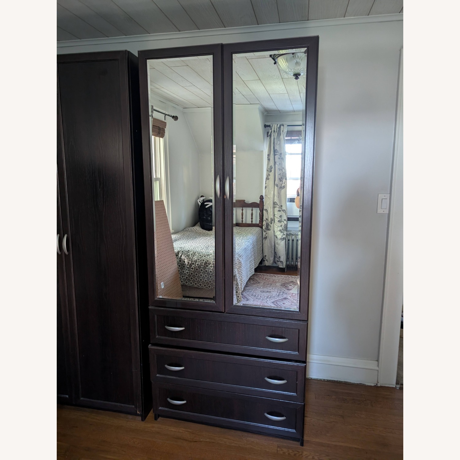 Two-Door Wardrobe Armoire with Mirrors - image-4