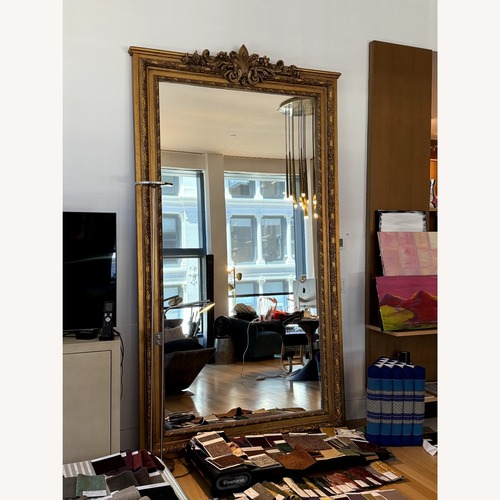 Used Restoration Hardware Fleur-De-Lys Gilt Floor Mirror for sale on AptDeco