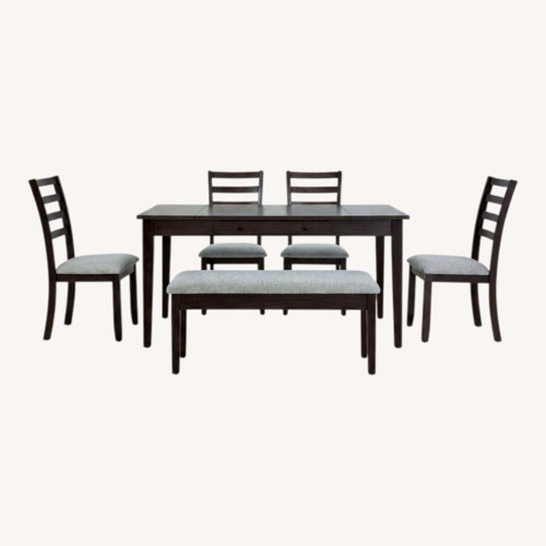 Used Bob's Discount Furniture Homeworks Dark Brown Dining Set for sale on AptDeco