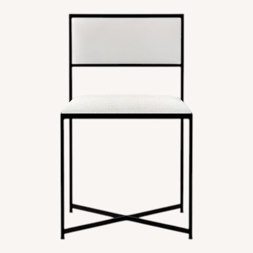 Used Williams Sonoma White Fabric Dining Chair for sale on AptDeco