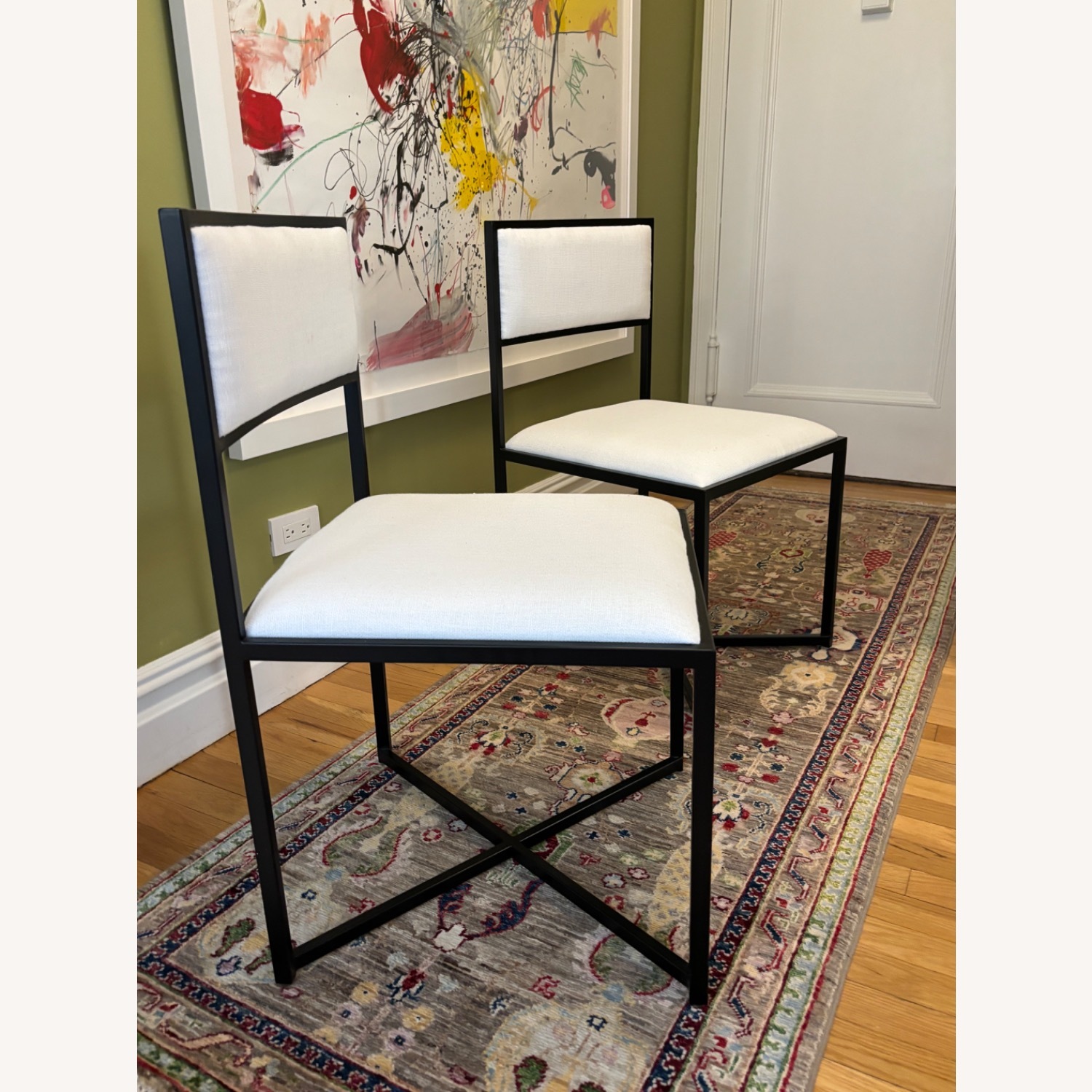 Williams Sonoma White Fabric Dining Chair - image-2