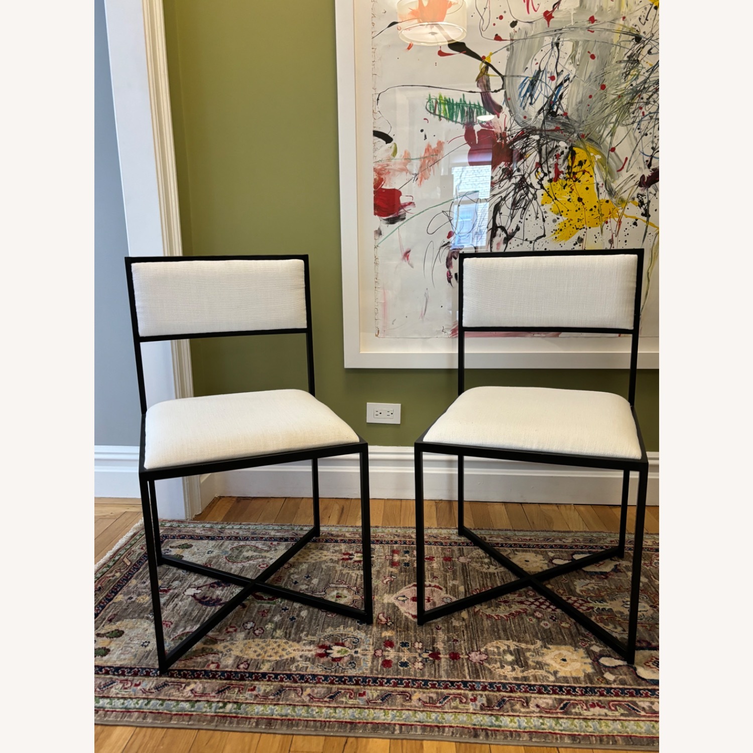 Williams Sonoma White Fabric Dining Chair - image-1