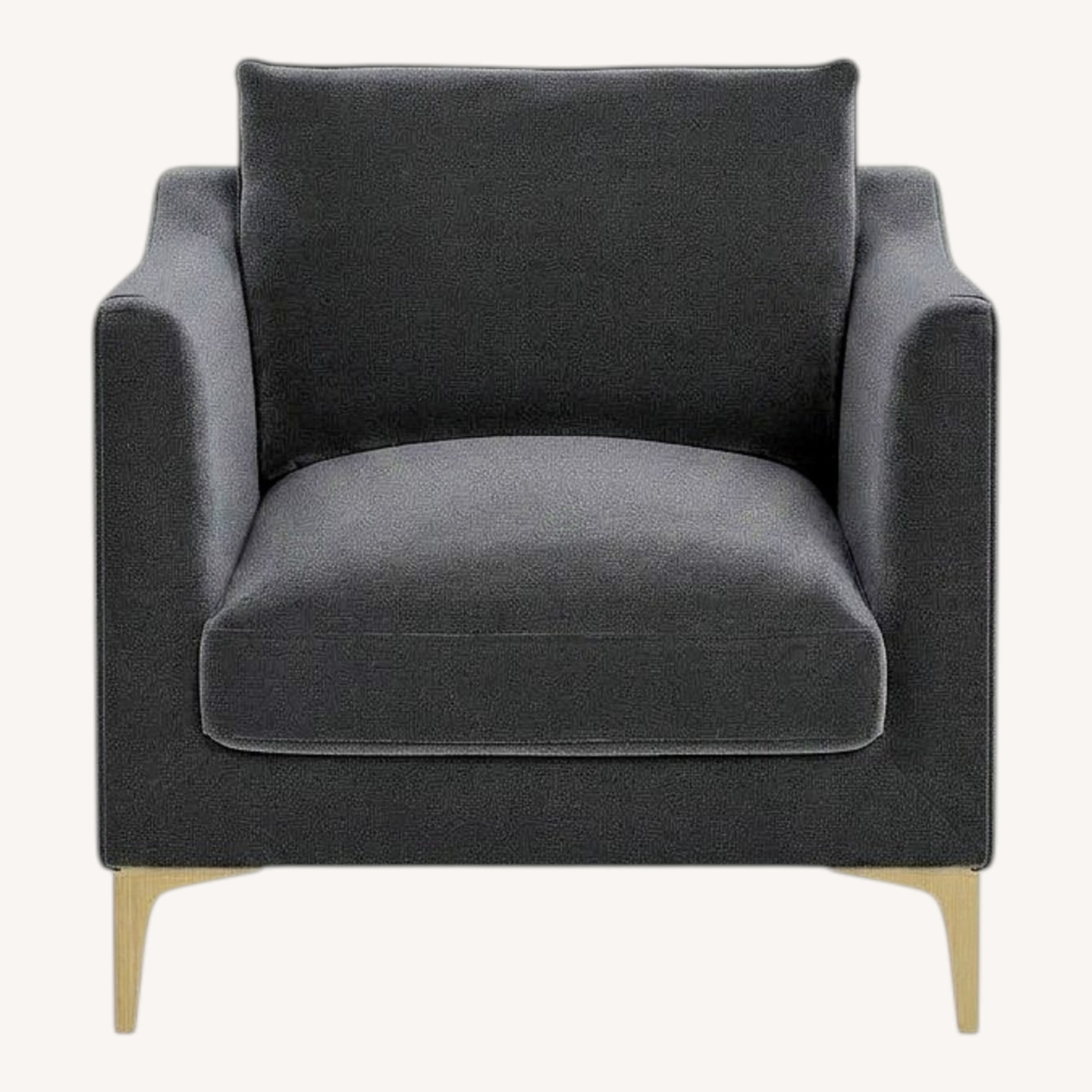Interior Define Caitlin Dark Gray Velvet Armchair - image-0