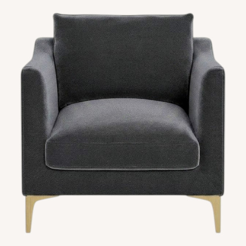 Used Interior Define Caitlin Dark Gray Velvet Armchair for sale on AptDeco
