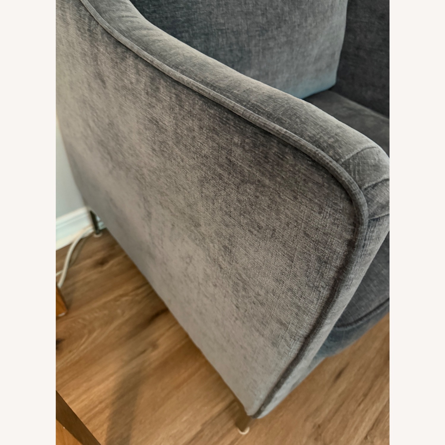 Interior Define Caitlin Dark Gray Velvet Armchair - image-2