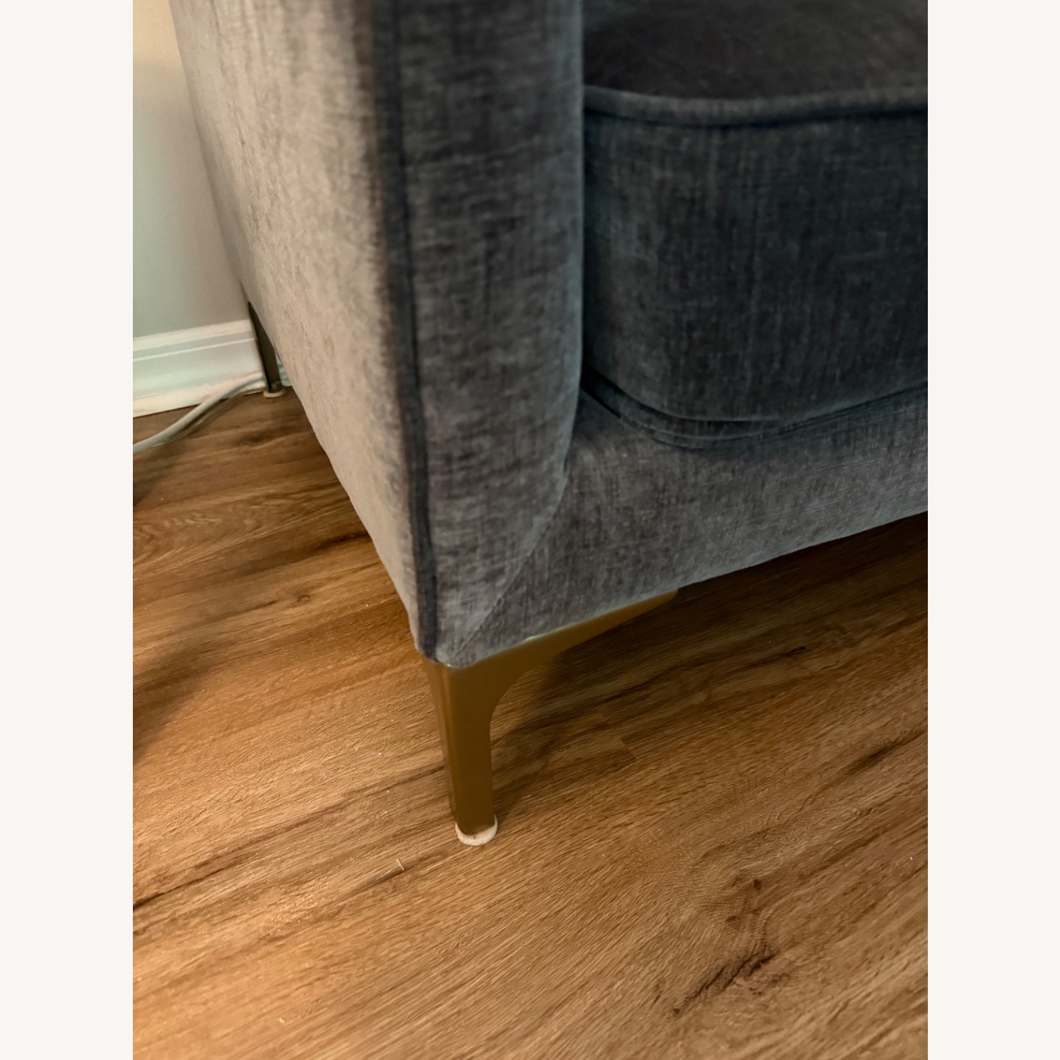 Interior Define Caitlin Dark Gray Velvet Armchair - image-5