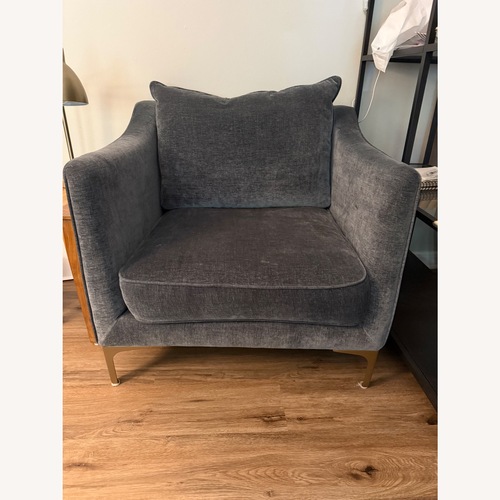 Used Interior Define Caitlin Dark Gray Velvet Armchair for sale on AptDeco