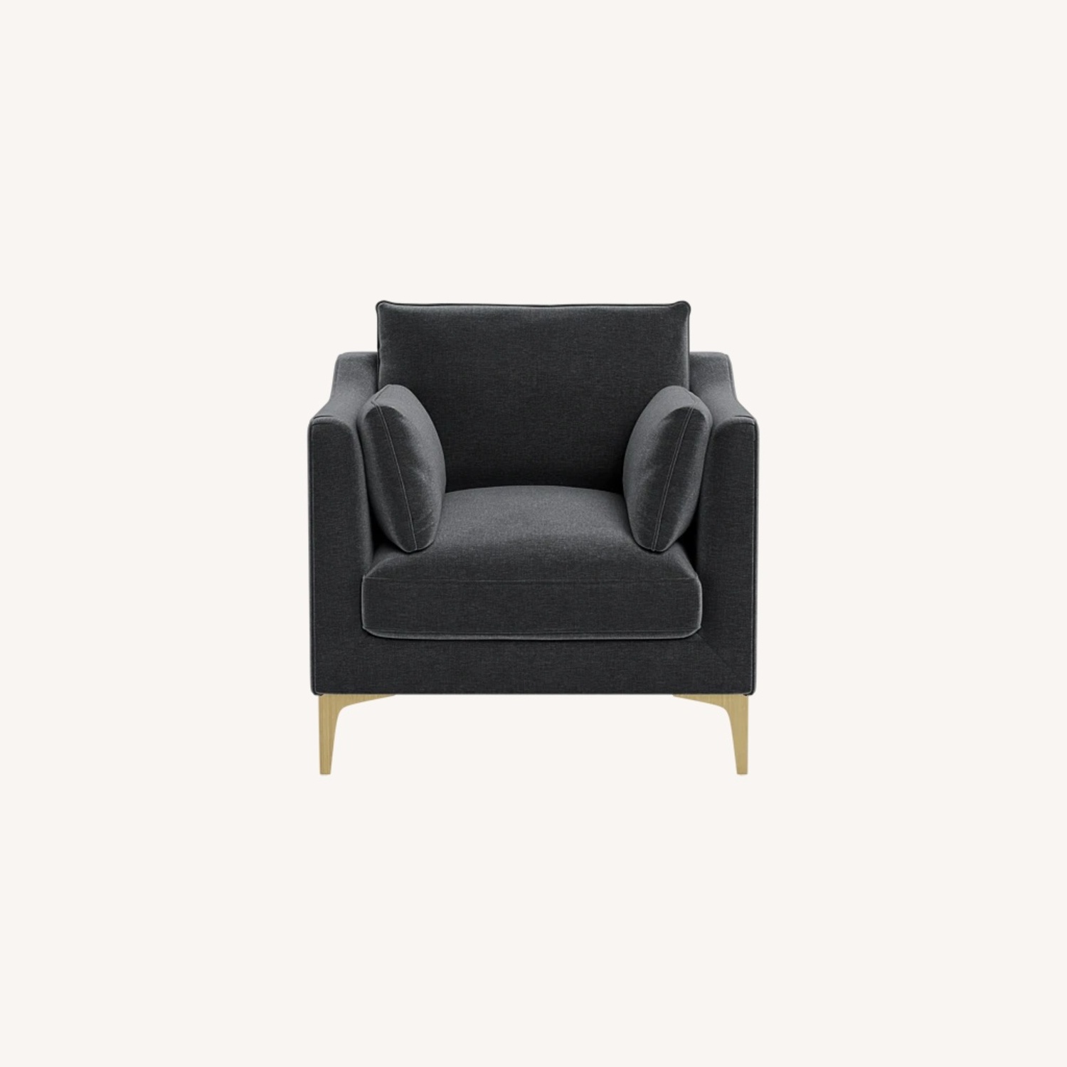 Interior Define Caitlin Dark Gray Velvet Armchair - image-6