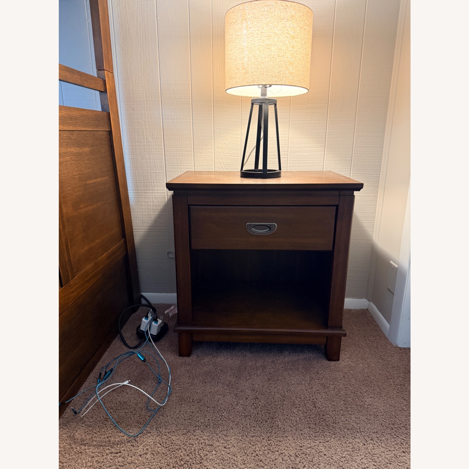 Bob's Discount Furniture Chadwick Dark Brown Nightstand - image-1