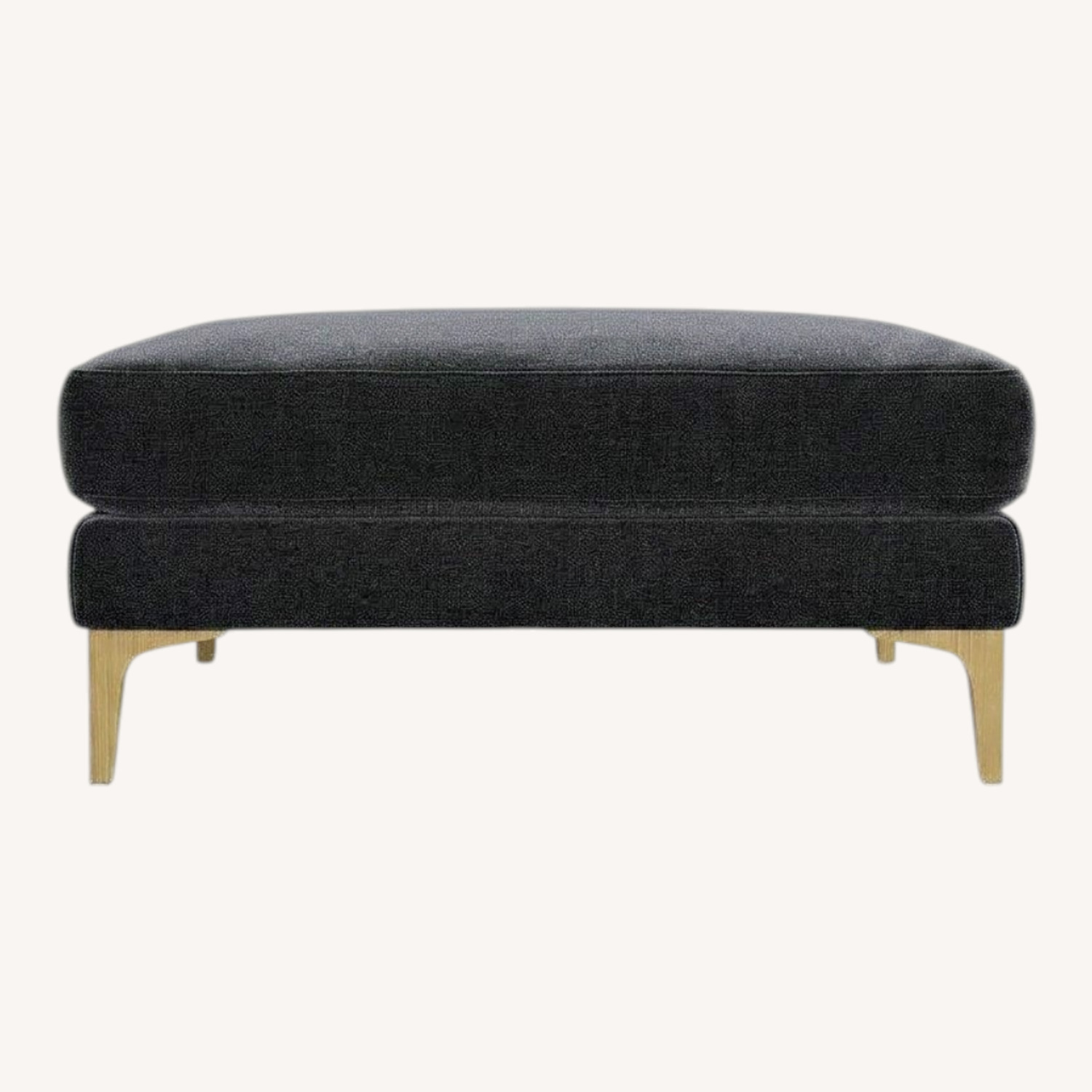 Interior Define Caitlin Dark Gray Velvet Ottoman - image-0
