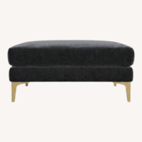 Interior Define Caitlin Dark Gray Velvet Ottoman