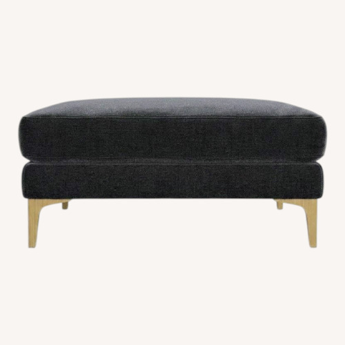 Used Interior Define Caitlin Dark Gray Velvet Ottoman for sale on AptDeco