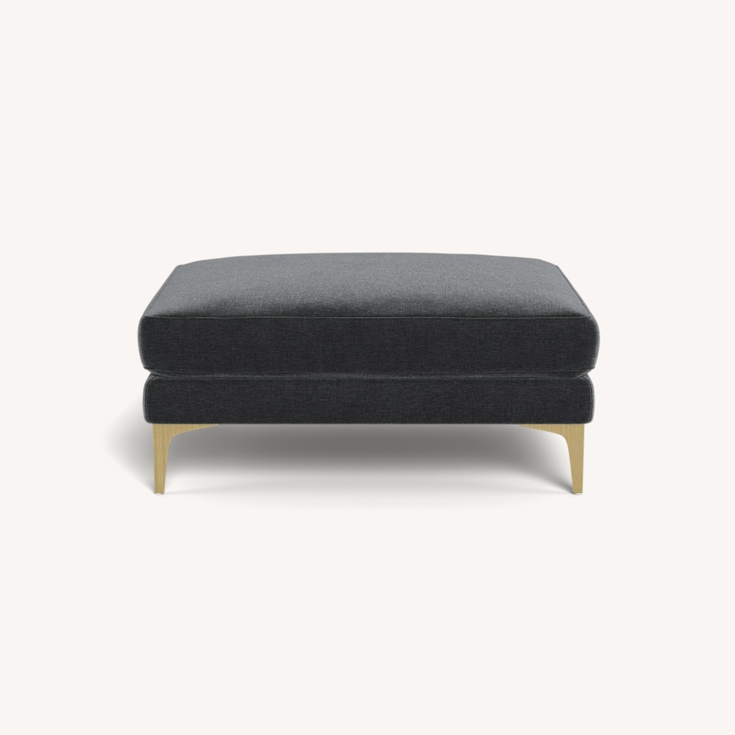 Interior Define Caitlin Dark Gray Velvet Ottoman - image-5