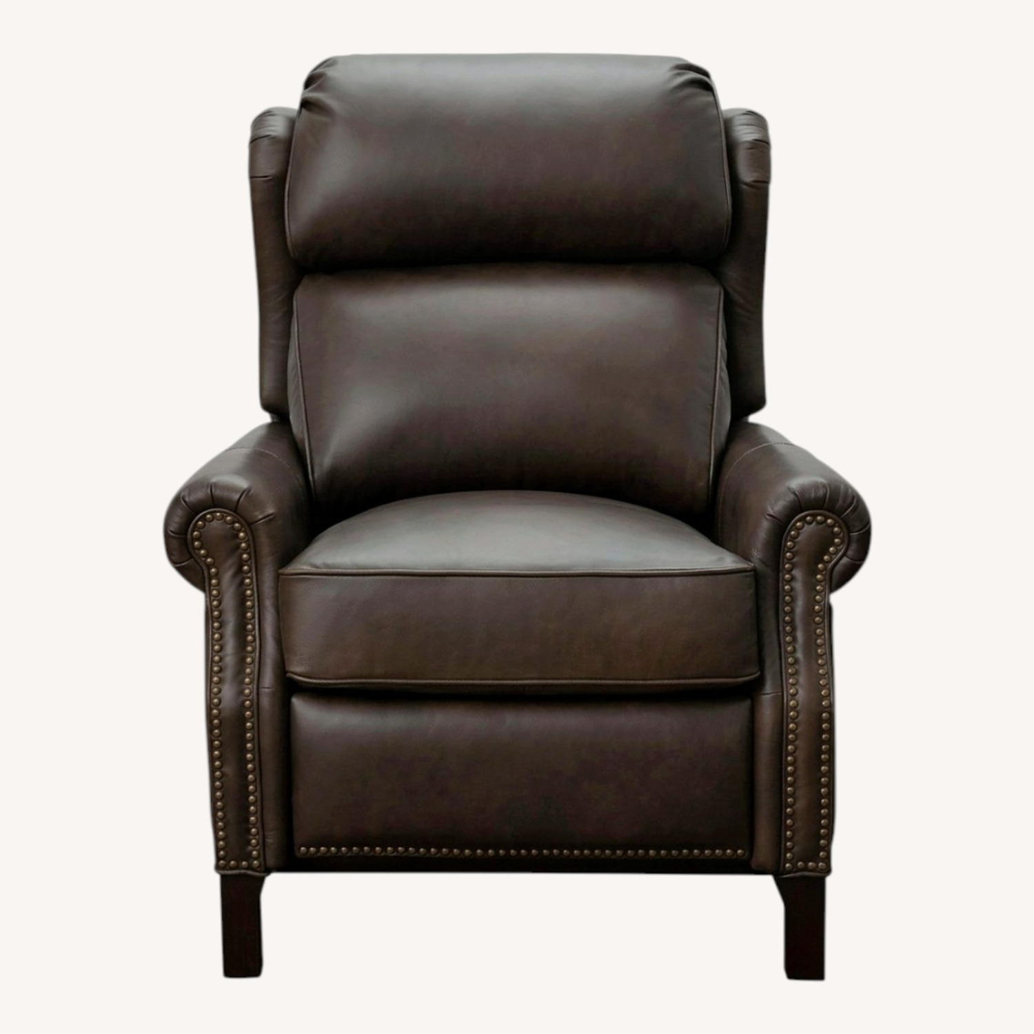 Dark Brown Leather Recliner - image-0