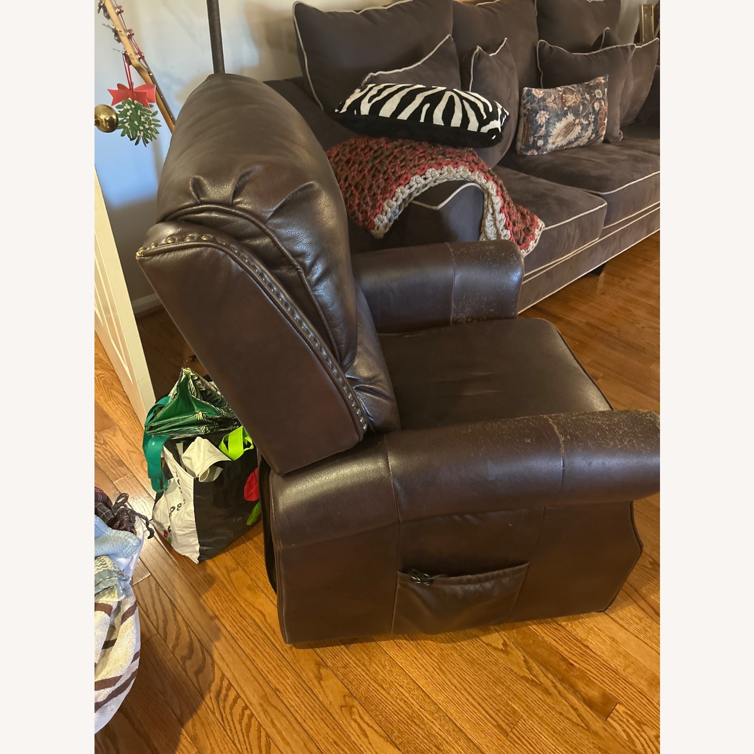 Dark Brown Leather Recliner - image-3