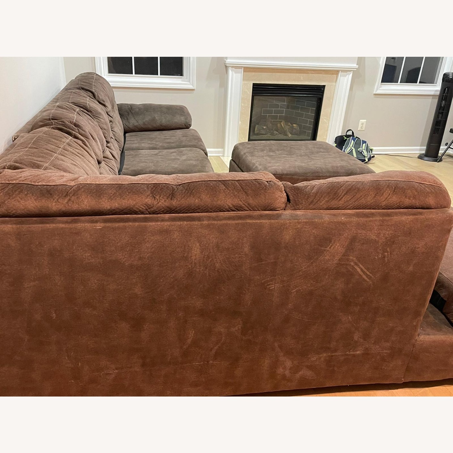 Dark Brown Fabric Sleeper Sofa - image-5