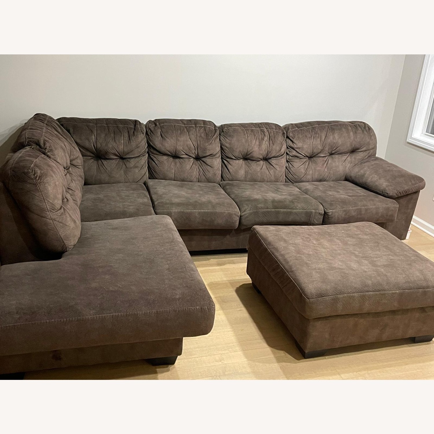 Dark Brown Fabric Sleeper Sofa - image-6