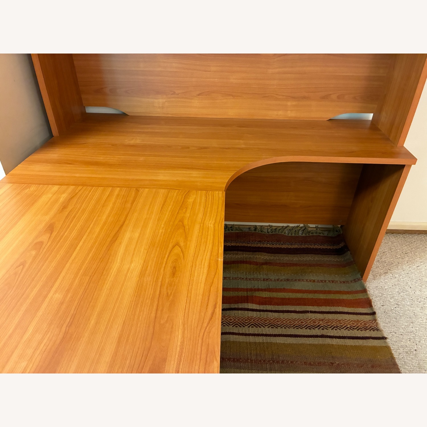 Dark Brown Wood Veneer Desk - image-3