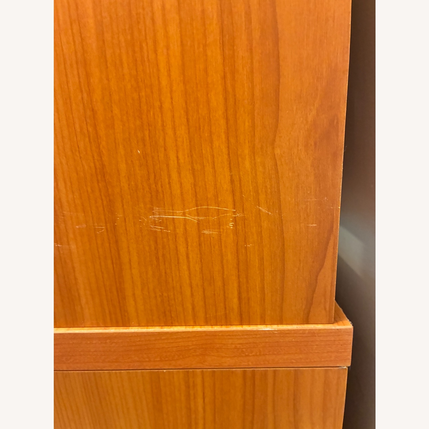 Dark Brown Wood Veneer Desk - image-2