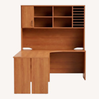 Dark Brown Wood Veneer Desk