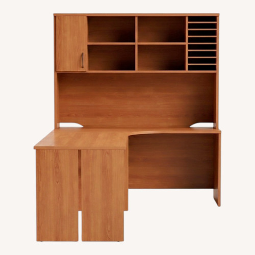 Used Dark Brown Wood Veneer Desk for sale on AptDeco