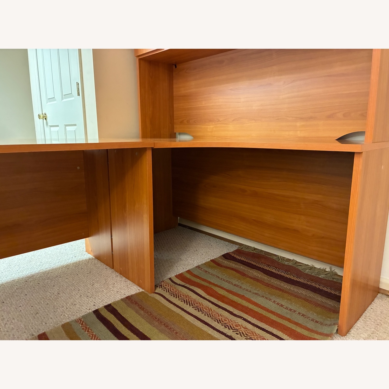 Dark Brown Wood Veneer Desk - image-4