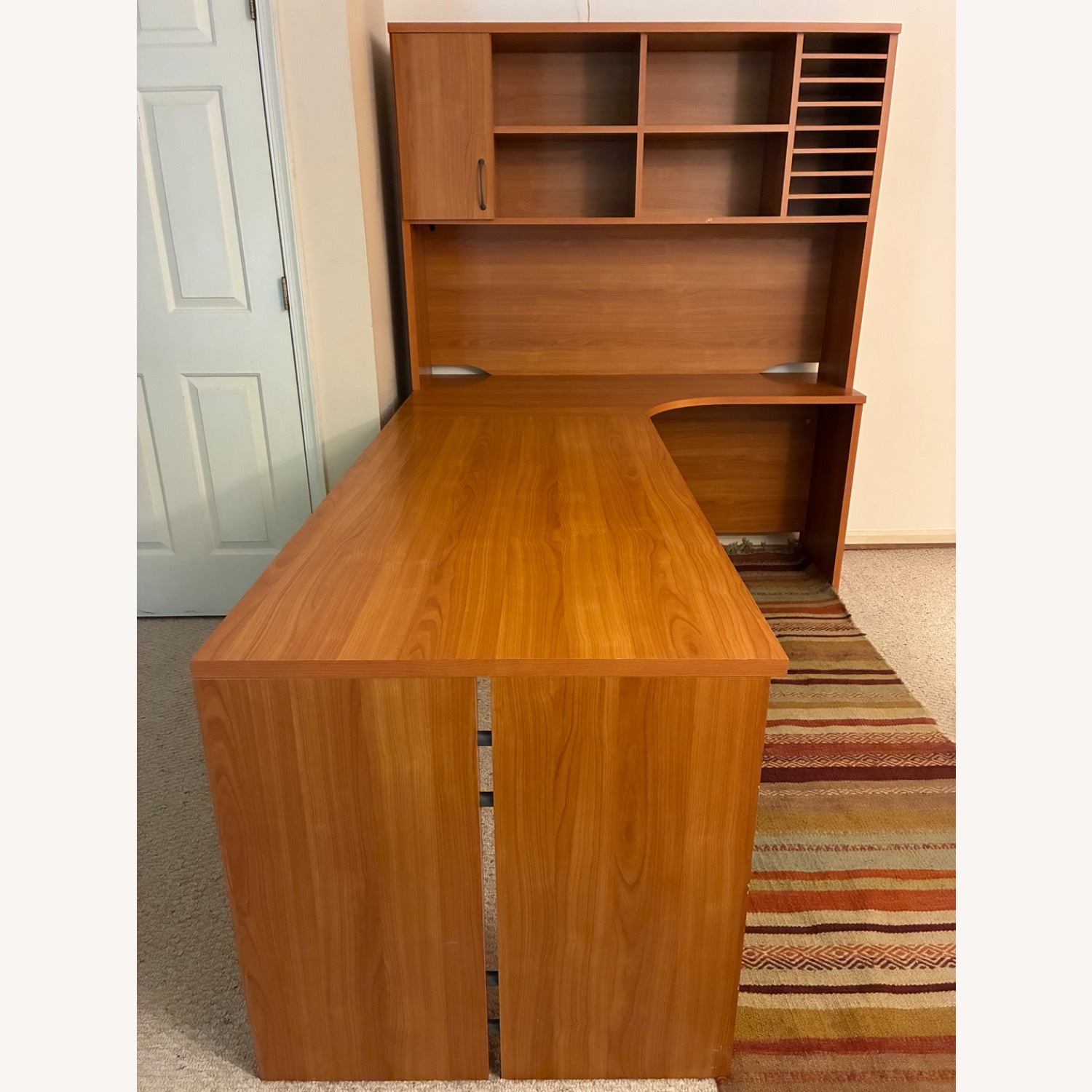 Dark Brown Wood Veneer Desk - image-14