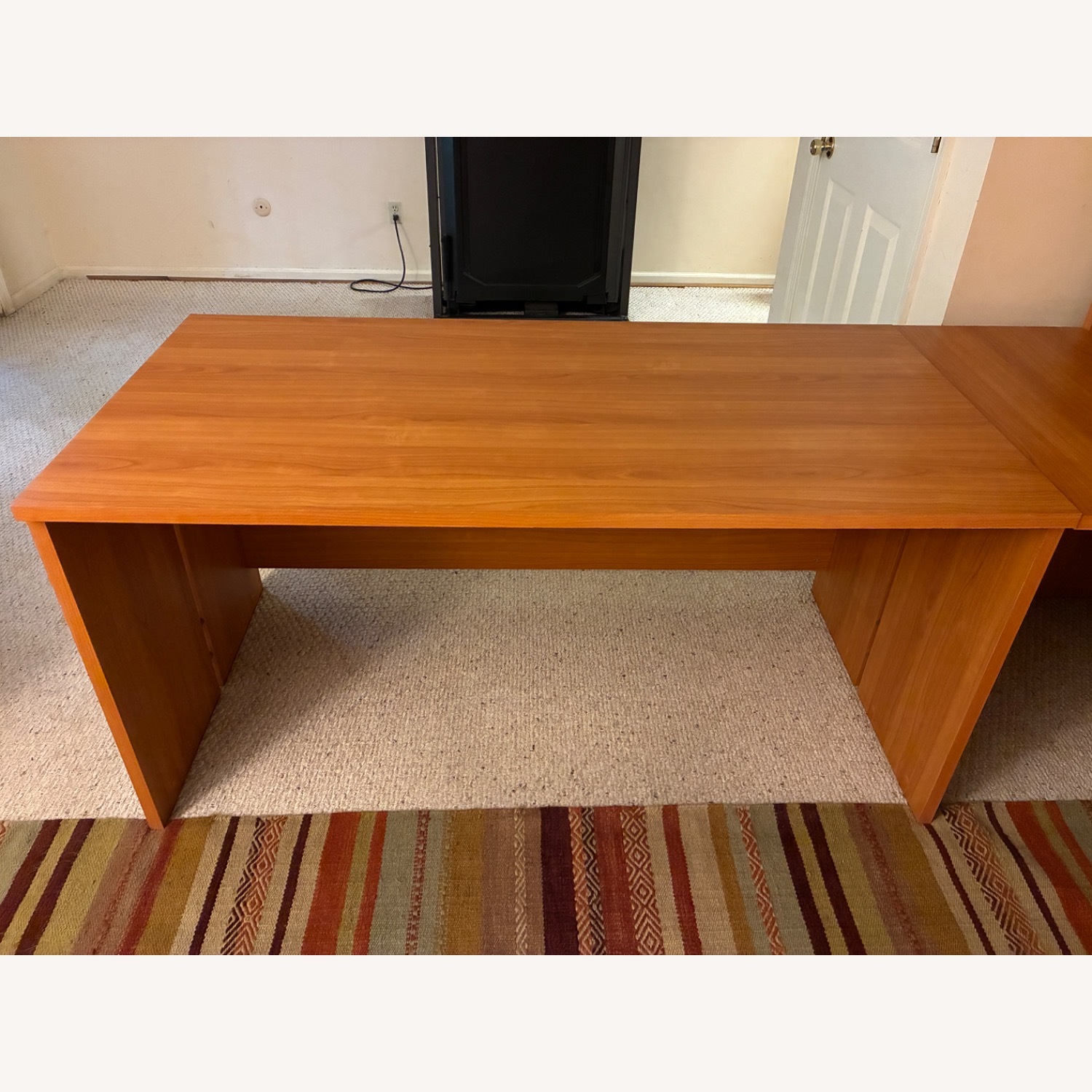 Dark Brown Wood Veneer Desk - image-6