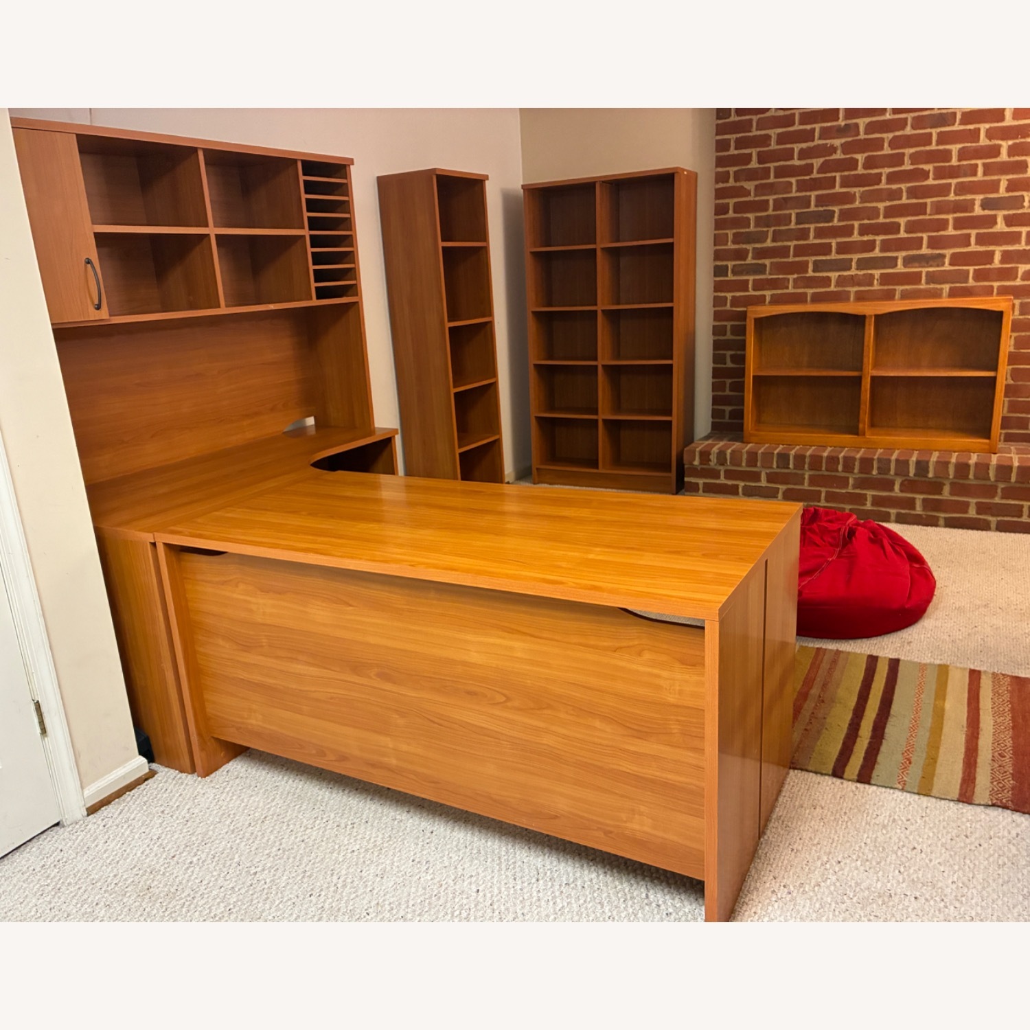 Dark Brown Wood Veneer Desk - image-13