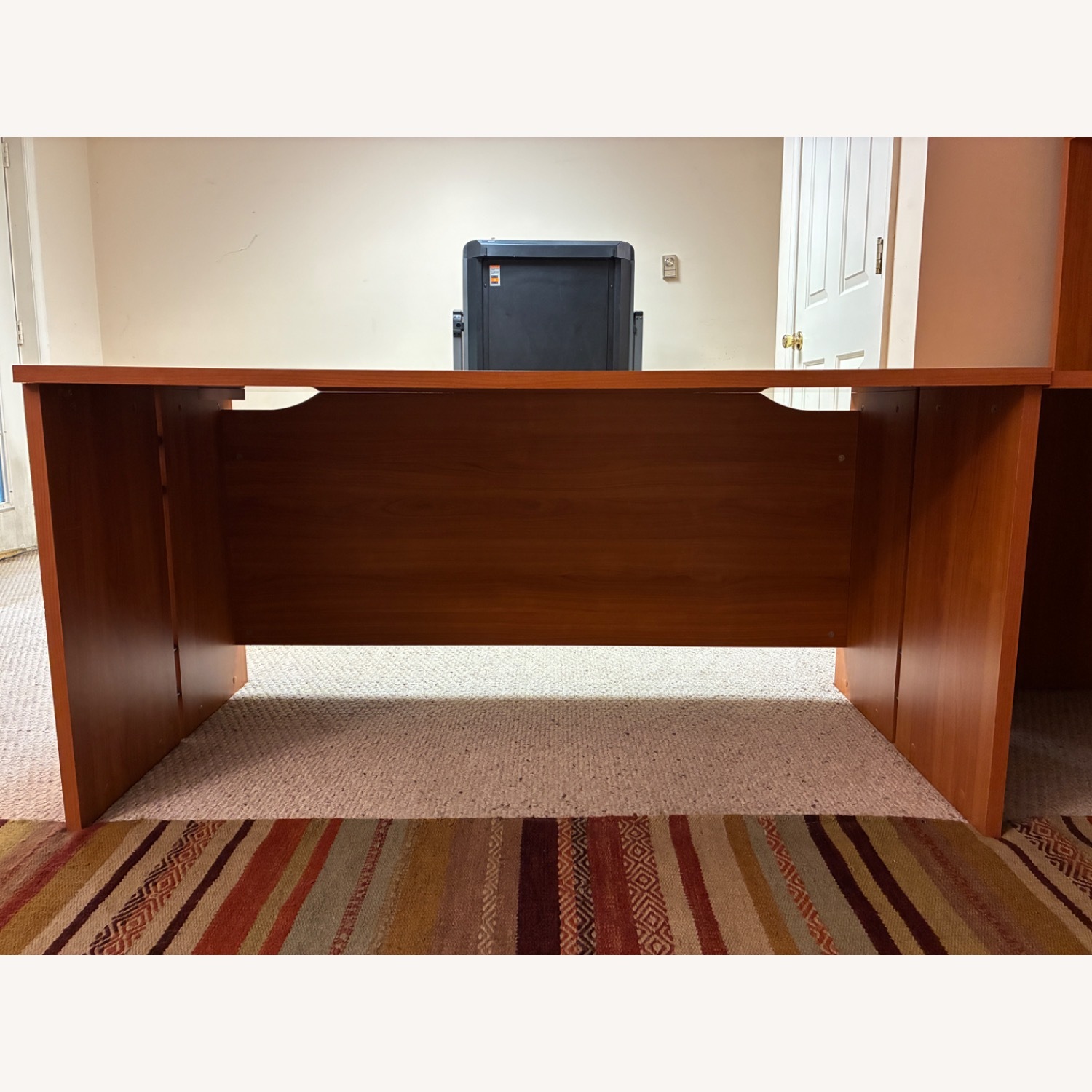 Dark Brown Wood Veneer Desk - image-7
