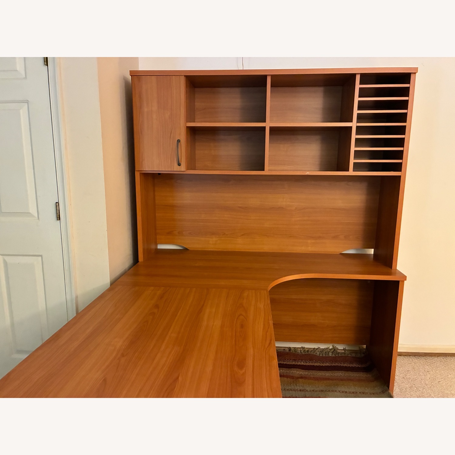 Dark Brown Wood Veneer Desk - image-9
