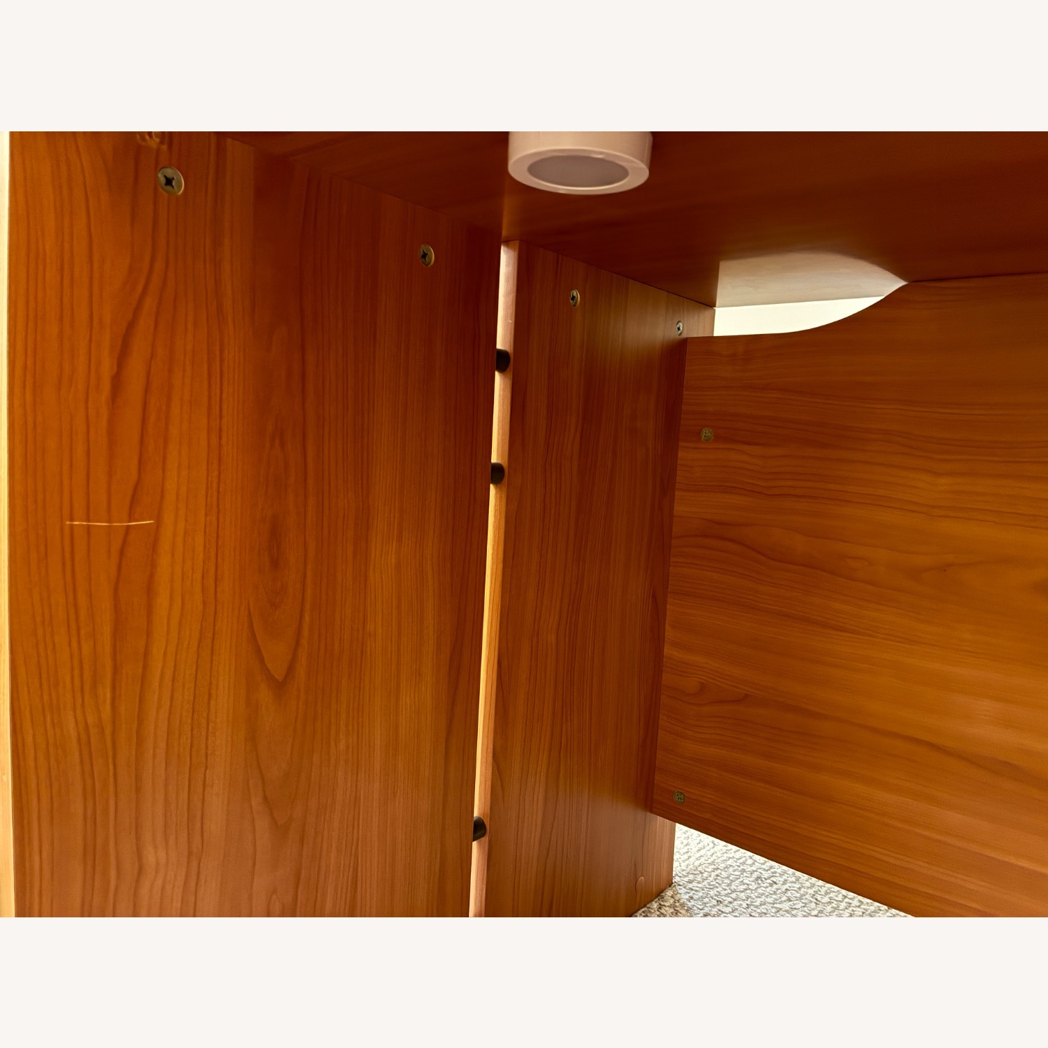 Dark Brown Wood Veneer Desk - image-15