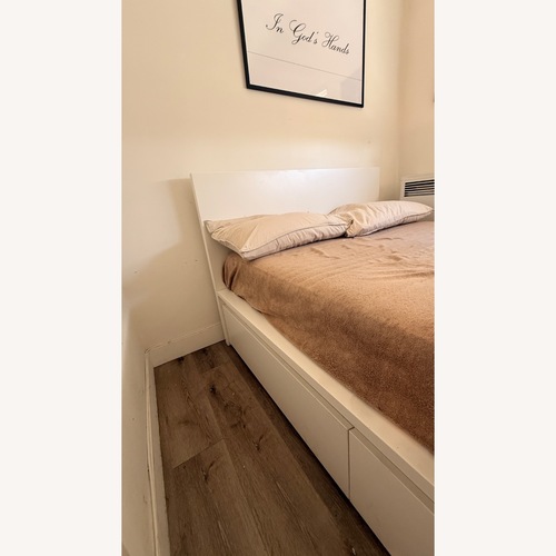 Used IKEA White Wood Full Bed for sale on AptDeco
