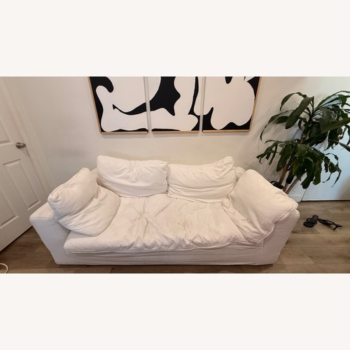 Used City Furniture White Fabric 2 Piece Sectional for sale on AptDeco