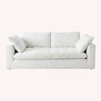 City Furniture White Fabric 2 Piece Sectional