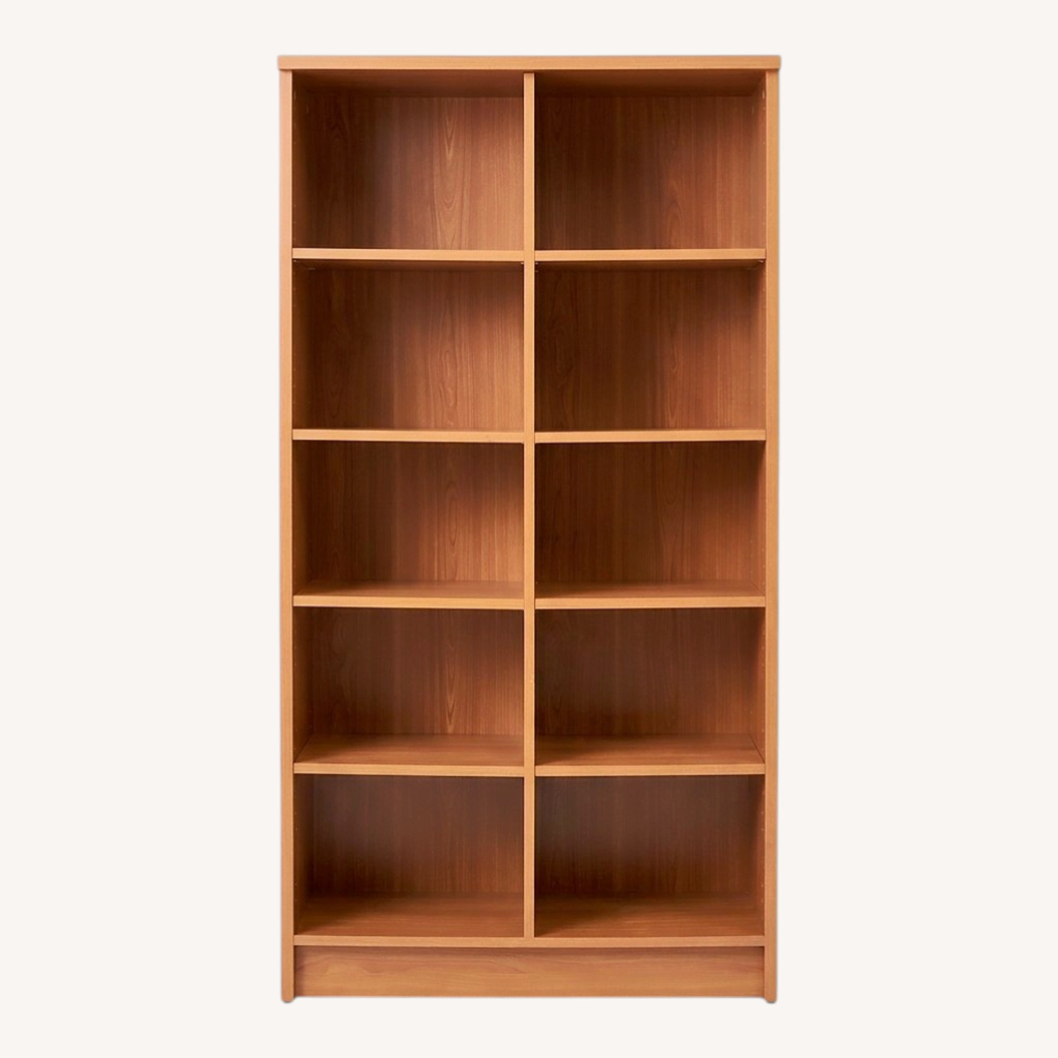 Dark Brown Wood Veneer Bookcase - image-0