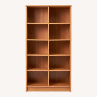 Dark Brown Wood Veneer Bookcase