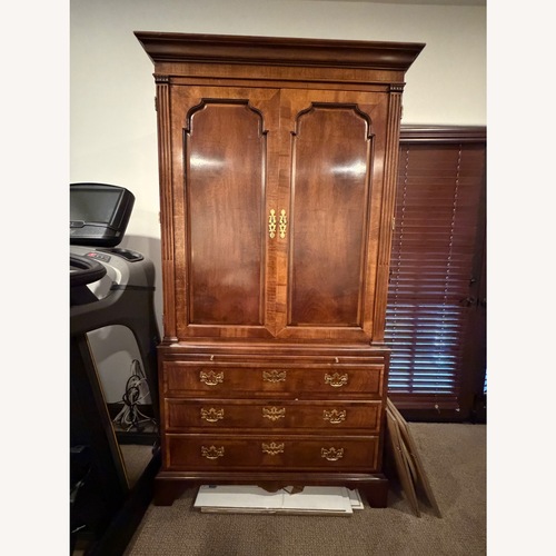 Used Henredon Aston Court Dark Brown Wood Armoire for sale on AptDeco