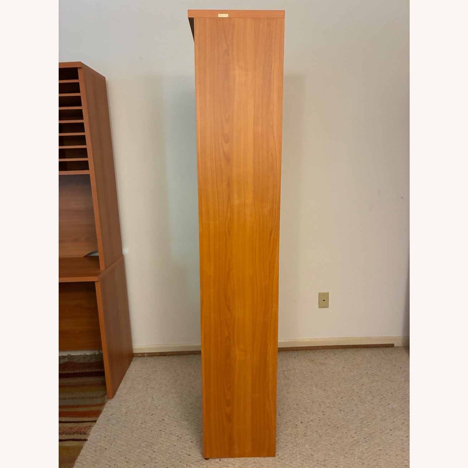 Dark Brown Wood Veneer Bookcase - image-3