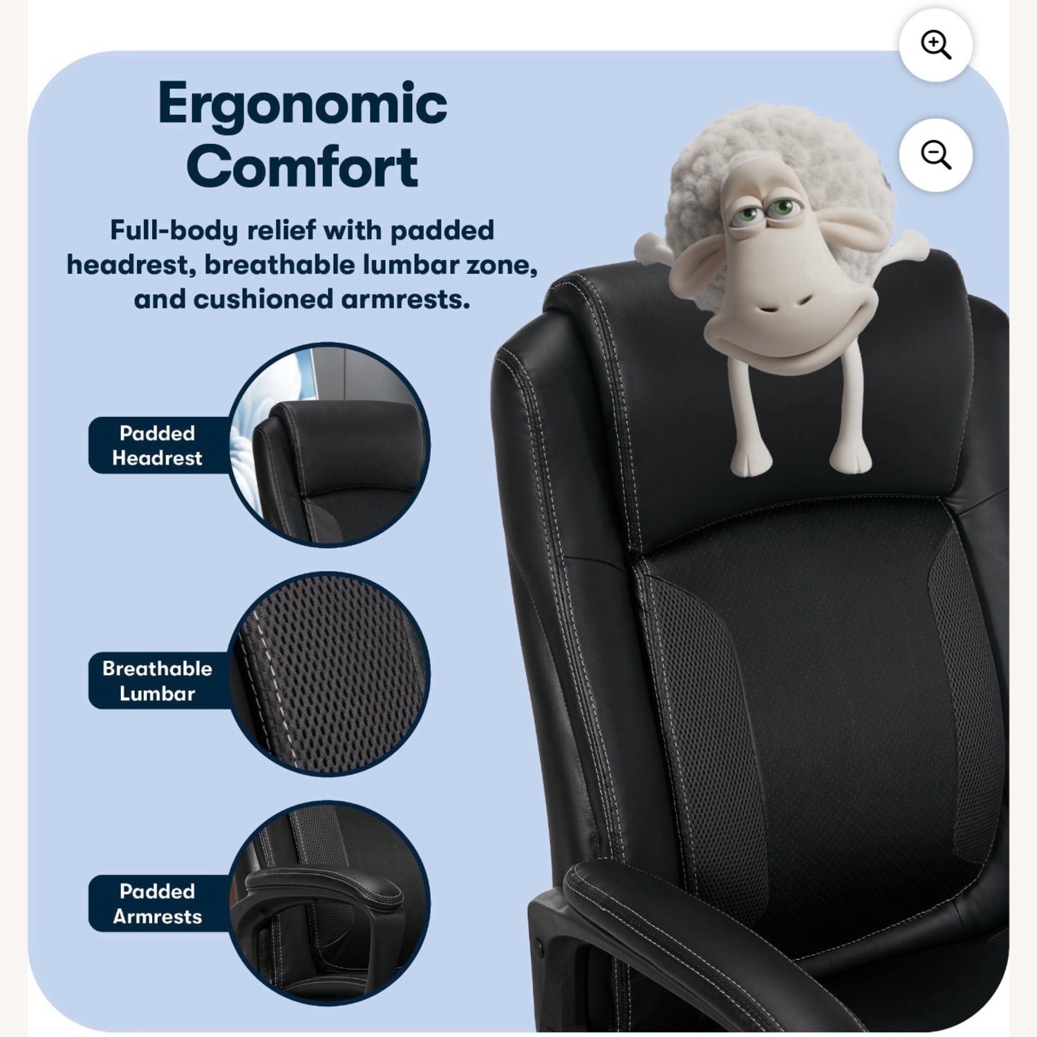 Serta Dark Brown Leather Office Chair - image-4