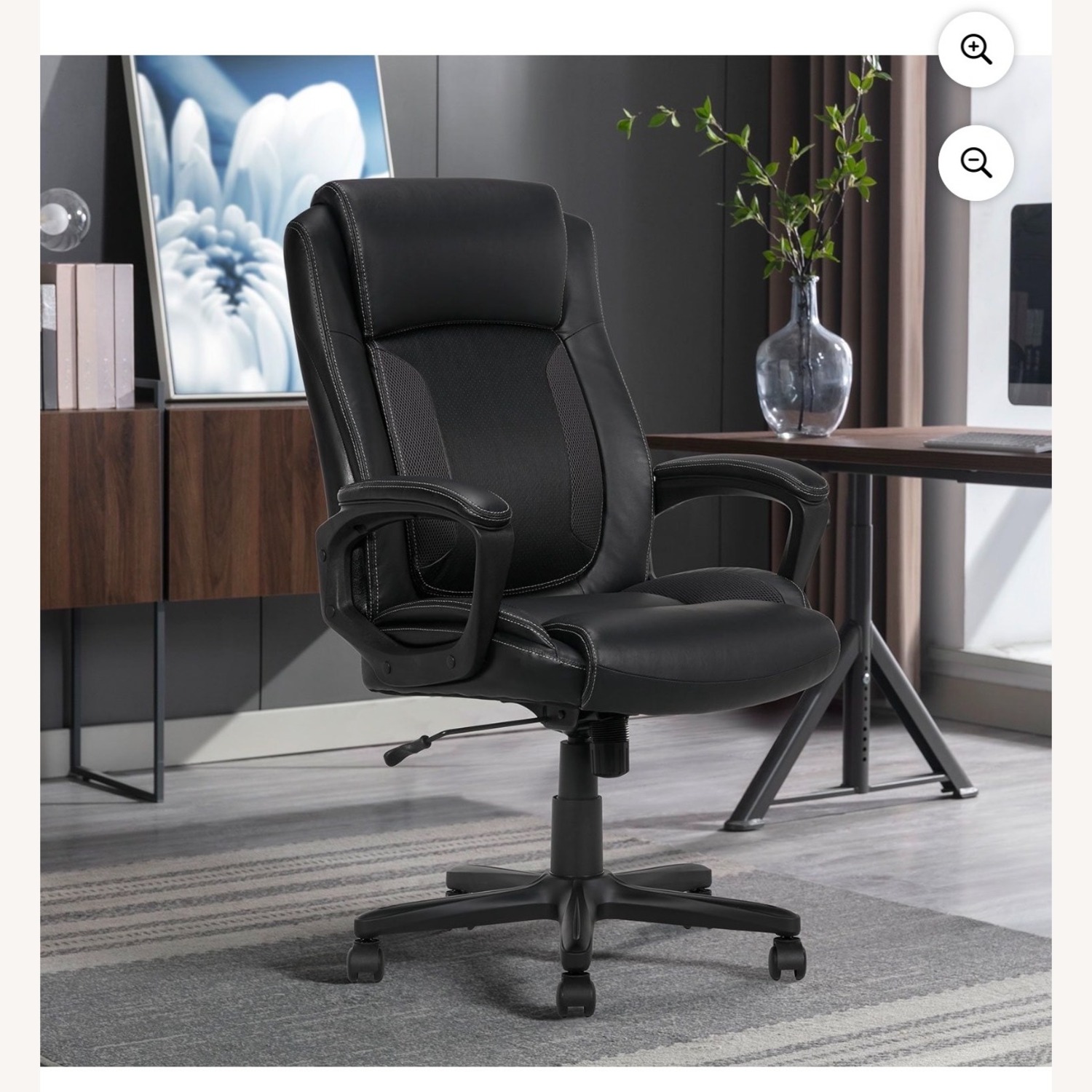 Serta Dark Brown Leather Office Chair - image-1