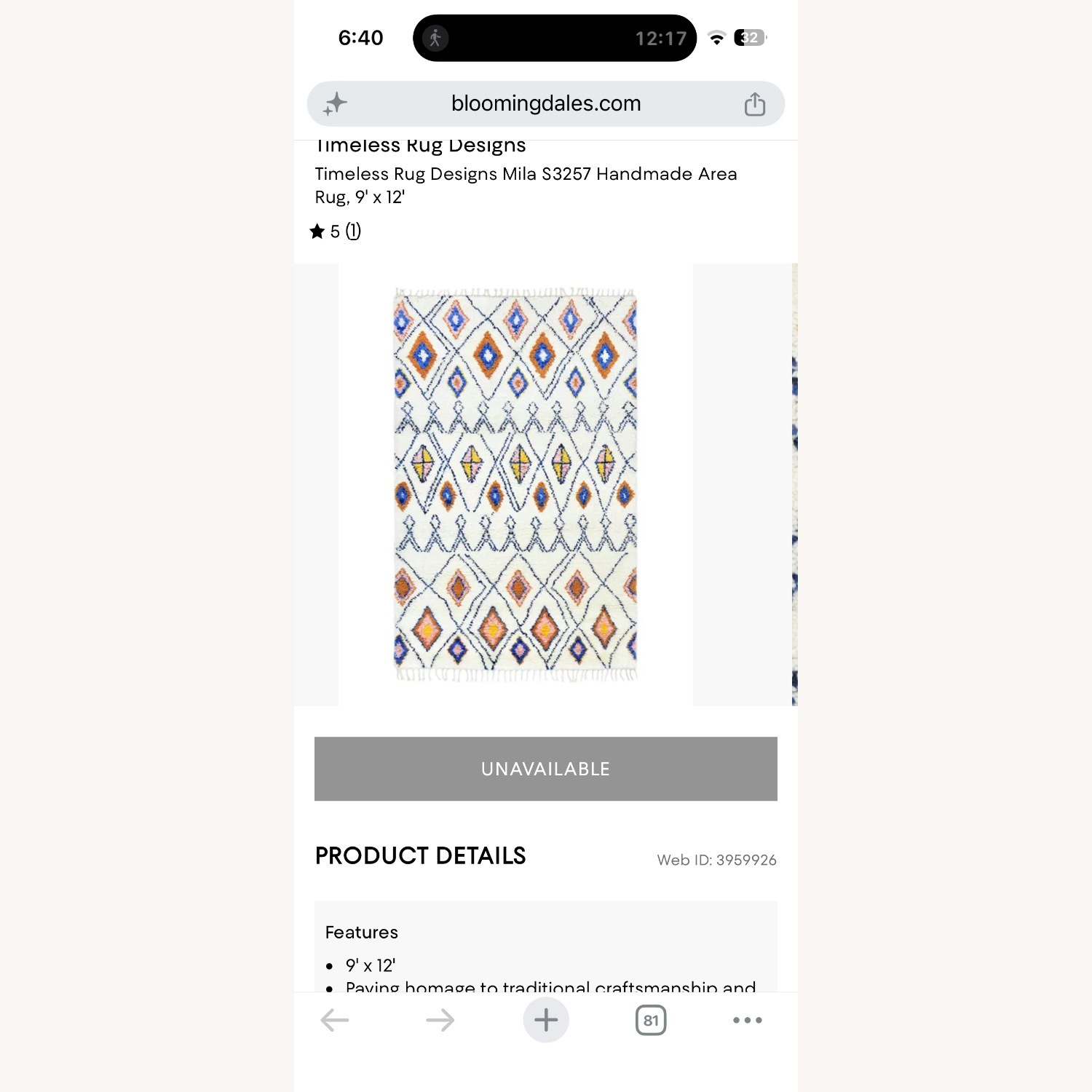 Bloomingdale's Wool Area Rug 9' x 12' - image-1