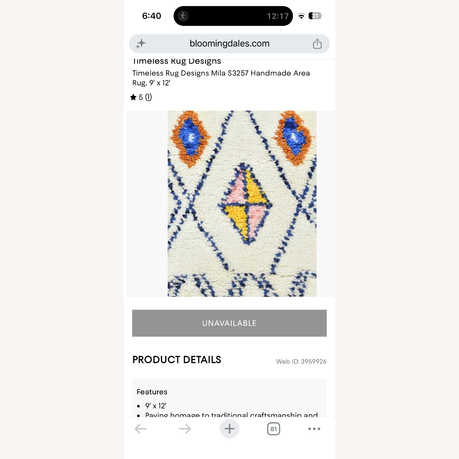 Bloomingdale's Wool Area Rug 9' x 12' - image-3