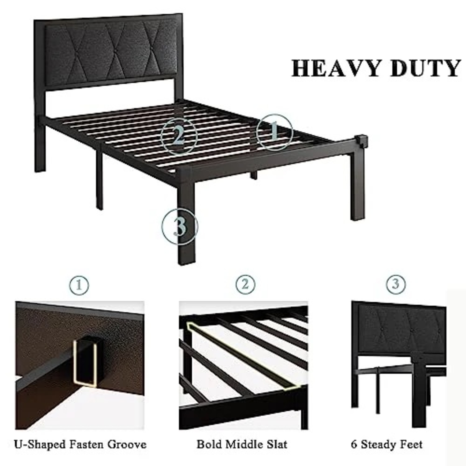 Amazon Twin Size Metal Platform Bed Frame - image-7