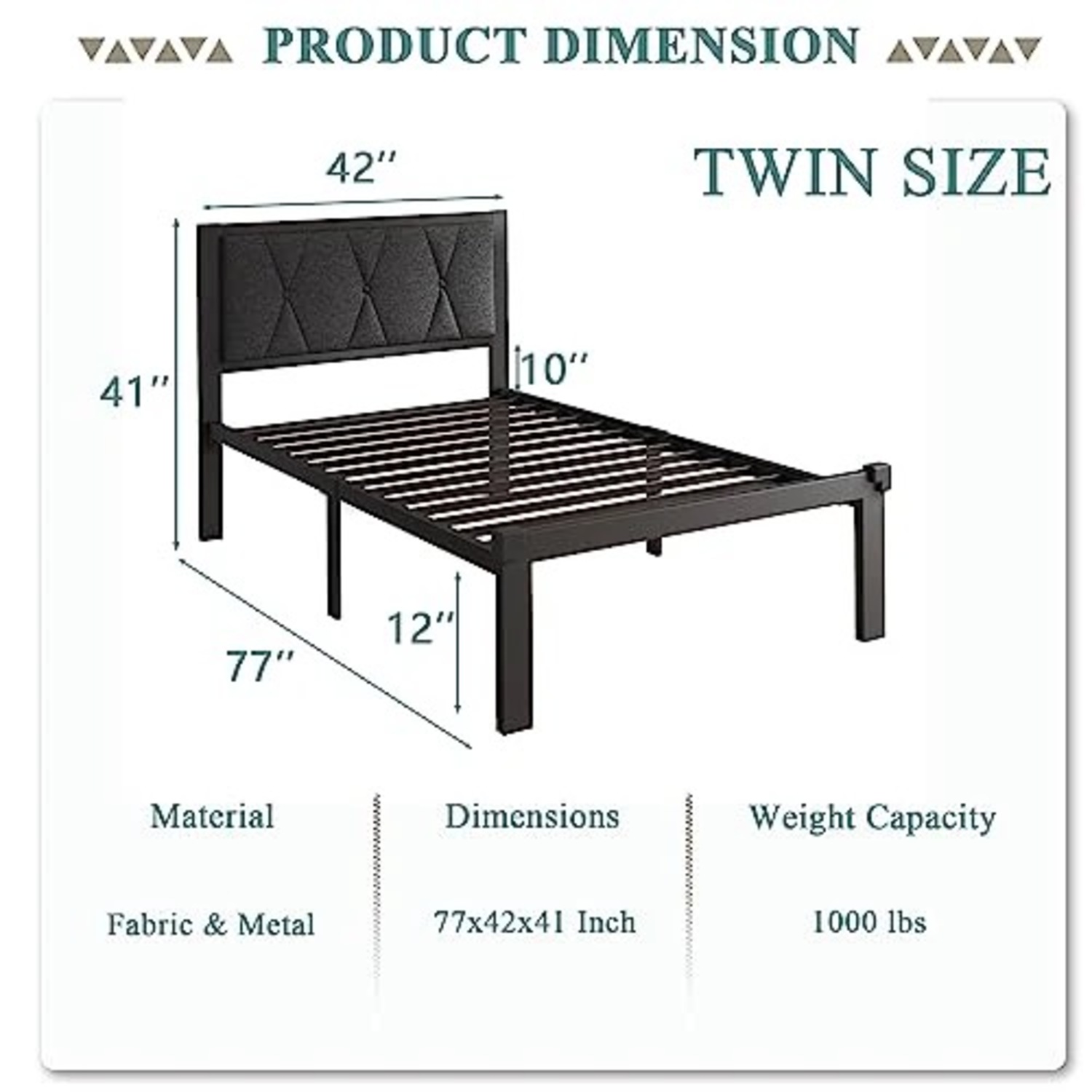 Amazon Twin Size Metal Platform Bed Frame - image-6