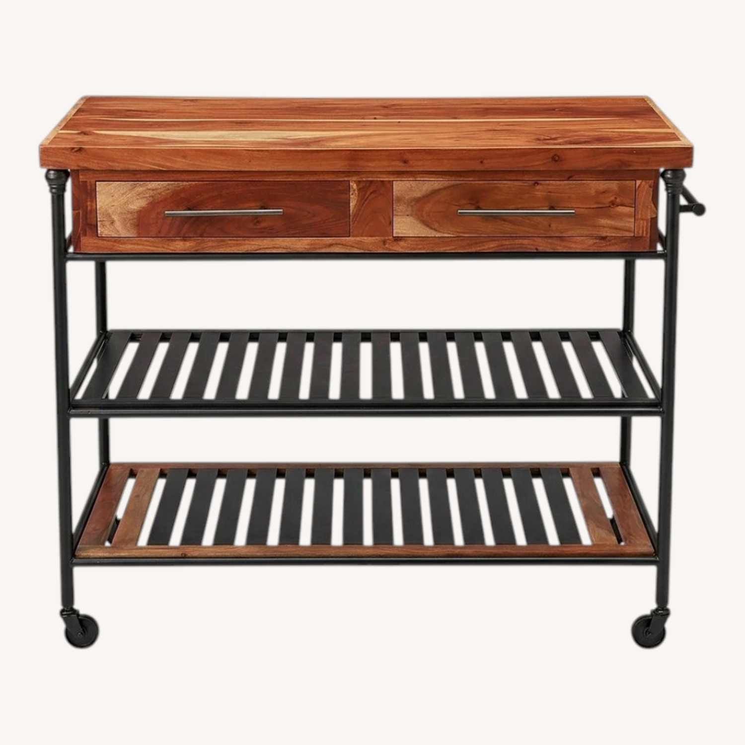 Dark Brown Wood Kitchen Island - image-0